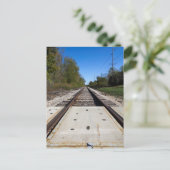 Bahngleise Landschaftliche Fotografie Postkarte (Stehend Vorderseite)