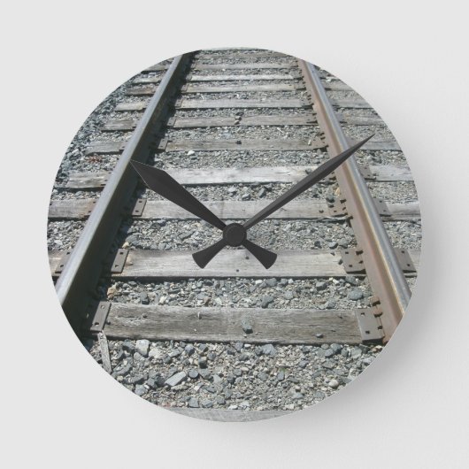 Bahngleise Runde Wanduhr (Vorderseite)
