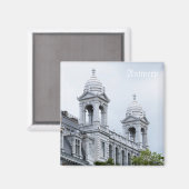 Bahnhof Antwerpen am grauen Tag Magnet (Vorderseite/Rückseite)