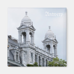 Bahnhof Antwerpen am grauen Tag Magnet