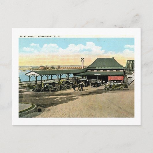 Bahnhof, Atlantic Highlands NJ Vintag Postkarte (Vorderseite)