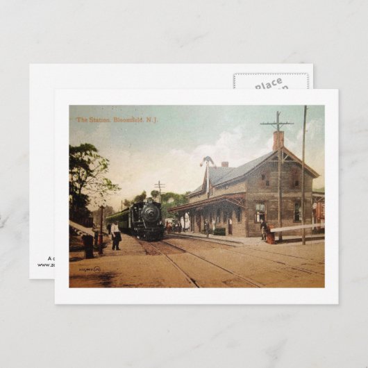 Bahnhof Bloomfield, New Jersey Vintag Postkarte (Vorne/Hinten)