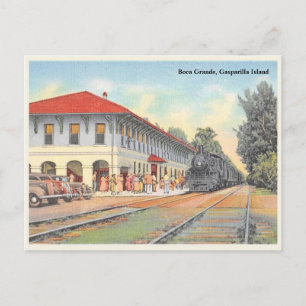 Bahnhof Boca Grande Gasparilla Vintage Postkarte