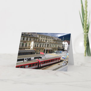 Bahnhof Brig Schweiz Feiertagskarte