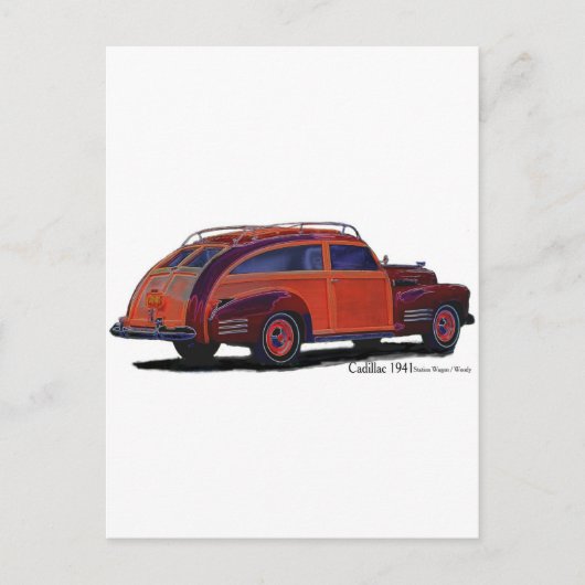 Bahnhof Cadillac Wagon Postkarte (Vorderseite)