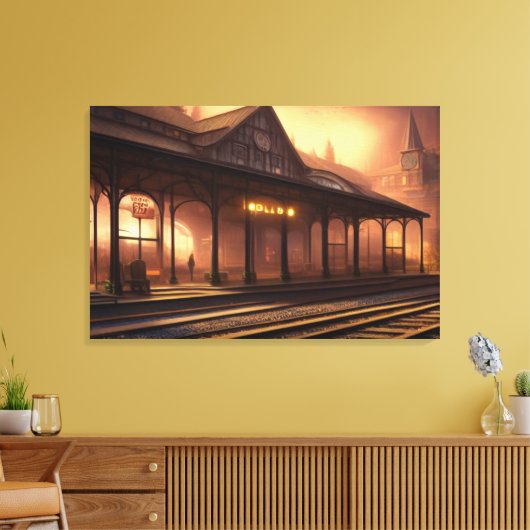 Bahnhof Canvas Print Leinwanddruck (Insitu (Wohnzimmer))