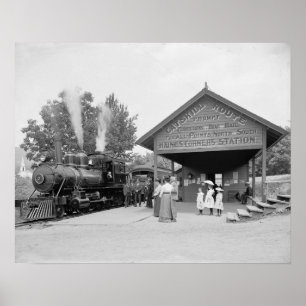 Bahnhof Catskills Railroad, 1902. Vintage Foto Poster