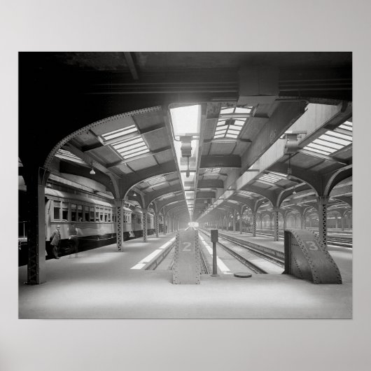 Bahnhof Chicago, 1920. Vintage Bahn Poster (Vorne)