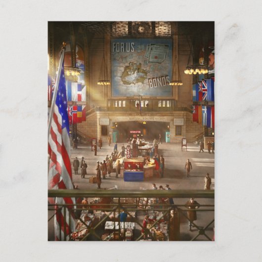 Bahnhof Chicago - Ill - Für uns 1943 Postkarte (Vorderseite)