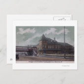 Bahnhof Chicago & Northwestern Postkarte (Vorne/Hinten)