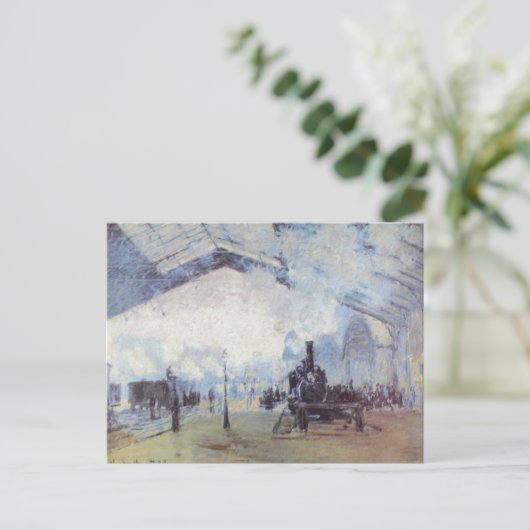 Bahnhof Claude Monet Postkarte (Stehend Vorderseite)