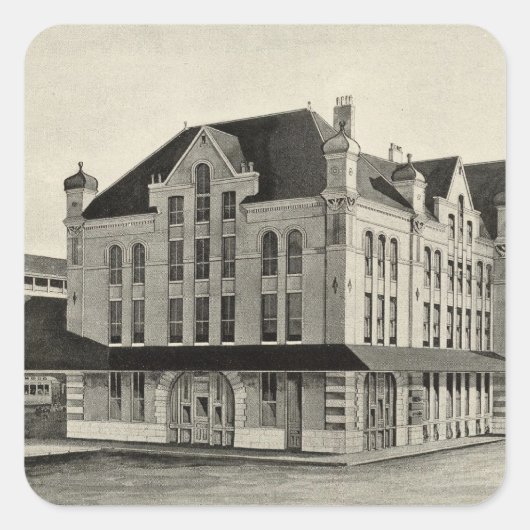 Bahnhof, Concord & Montreal Quadratischer Aufkleber (Vorderseite)