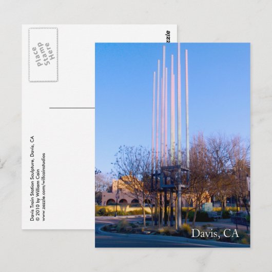 Bahnhof Davis Skulptur Postkarte (Vorne/Hinten)