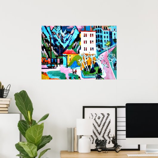 Bahnhof Davos, Ernest Ludwig Kirchner Gemälde Poster (Heimbüro)