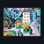 Bahnhof Davos, Ernest Ludwig Kirchner Gemälde Postkarte<br><div class="desc">Station in Davos Kunstwerk Postcard. Das Stadtbild des Expressionismus wurde von Ernest Ludwig Kirchner gemalt. VIRGINIA5050,  kundenspezifische Produkte und Geschenke auf www.zazzle.com/virginia5050*,  PaulKleeGiftShop,  InternationalGifts,  RetirementGiftStore,  BirthdayGiftStore,  ILoveGiftStore,  und FloridaGiftStore.</div>