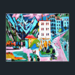 Bahnhof Davos, Ernest Ludwig Kirchner Gemälde Postkarte<br><div class="desc">Station in Davos Kunstwerk Postcard. Das Stadtbild des Expressionismus wurde von Ernest Ludwig Kirchner gemalt. VIRGINIA5050,  kundenspezifische Produkte und Geschenke auf www.zazzle.com/virginia5050*,  PaulKleeGiftShop,  InternationalGifts,  RetirementGiftStore,  BirthdayGiftStore,  ILoveGiftStore,  und FloridaGiftStore.</div>