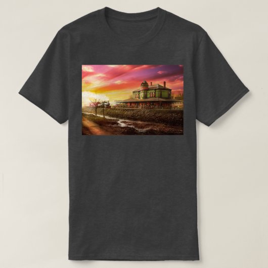 Bahnhof Der Frühzug 1900 T-Shirt (Design vorne)