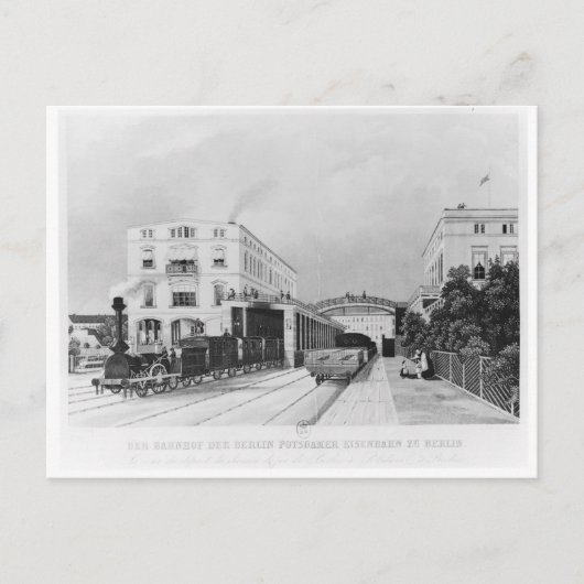 Bahnhof des Zuges Berlin-Potsdam Postkarte (Vorderseite)