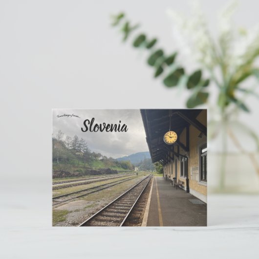 Bahnhof Dravograd Postkarte (Stehend Vorderseite)