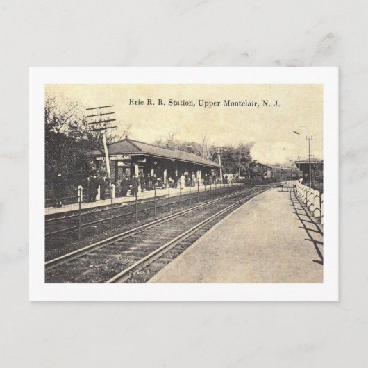 Bahnhof Erie, Oberer Montclair, NJ Vintag Postkarte (Vorderseite)