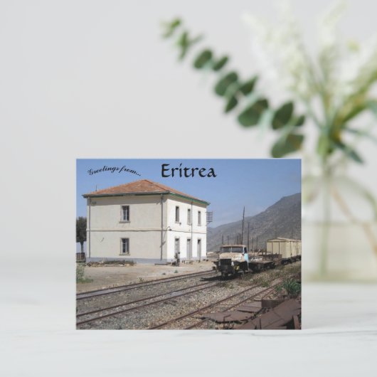Bahnhof Eritrea Postkarte (Stehend Vorderseite)