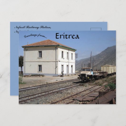 Bahnhof Eritrea Postkarte (Vorne/Hinten)