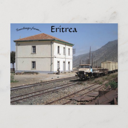 Bahnhof Eritrea Postkarte (Vorderseite)
