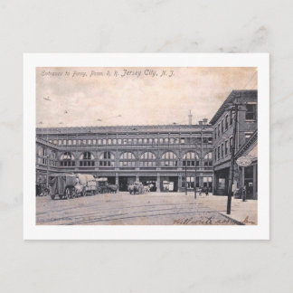 Bahnhof & Fähre, Jersey City NJ 1906 Vintag Postkarte