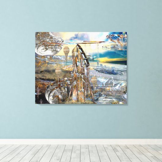 Bahnhof Glissade überwinterte Canvas Leinwanddruck (Insitu (Holzboden))