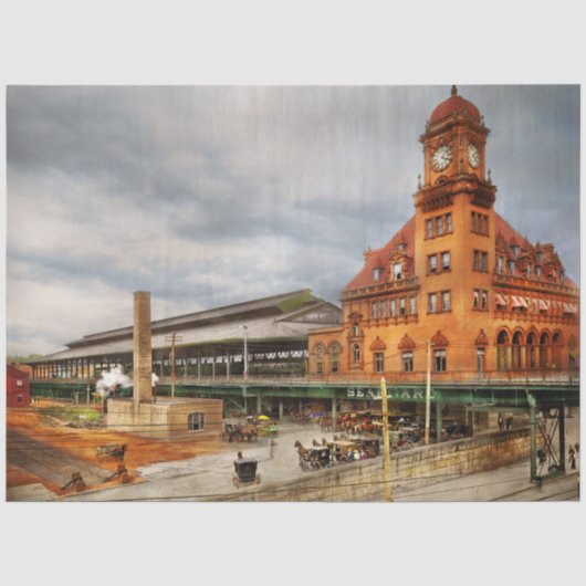 Bahnhof - Hauptstraße 1905 Seidenpapier (Vorderseite)