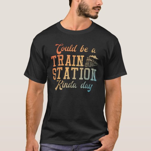 Bahnhof Kinda Day Locomotive Leiter Men W T-Shirt (Vorderseite)