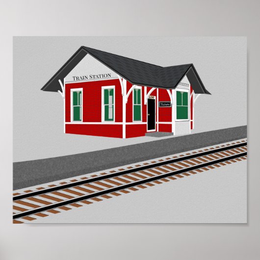 Bahnhof Kinder Dekorationsdruck Poster (Vorne)