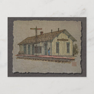 Bahnhof Kleinstadt Postkarte