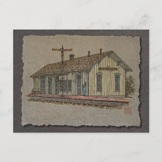 Bahnhof Kleinstadt Postkarte (Vorderseite)