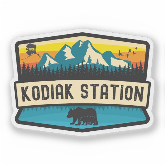 Bahnhof Kodiak, Alaska Aufkleber (Vorderseite)