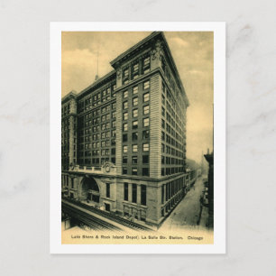 Bahnhof La Salle, Chicago, Illinois Vintag Postkarte