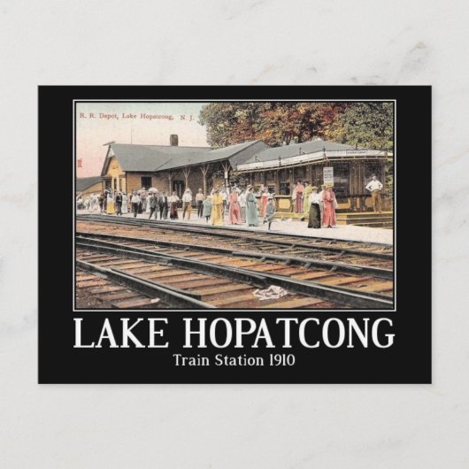 Bahnhof, Lake Hopatcong, NJ, Vintag Postkarte (Vorderseite)