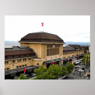 Bahnhof Lausanne in der Schweiz Poster