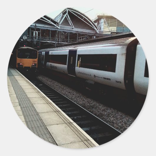 Bahnhof Leeds Runder Aufkleber (Vorderseite)