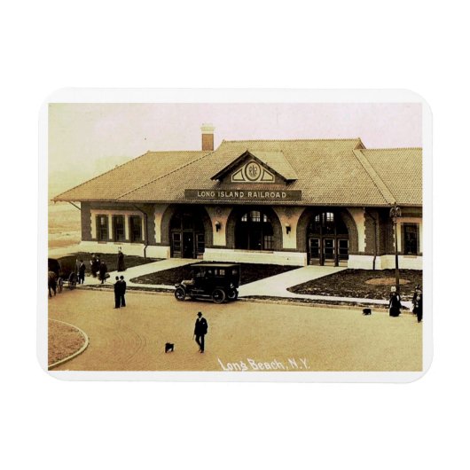 Bahnhof, Long Beach, Long Island, NY Vintage Magnet (Horizontal)