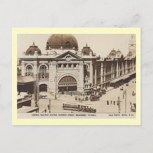 Bahnhof Melbourne, Australien Vintag Postkarte (Vorderseite)