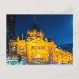 Bahnhof Melbourne in Flinders Postkarte
