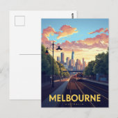 Bahnhof Melbourne Skyline Postkarte (Vorne/Hinten)