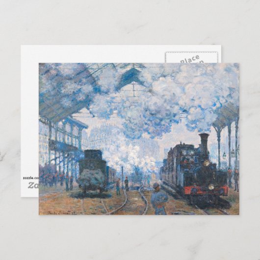 Bahnhof Monet - Saint-Lazare, Anreise Postkarte (Vorne/Hinten)
