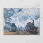 Bahnhof Monet - Saint-Lazare, Anreise Postkarte<br><div class="desc">Claude Monet Gemälde,  Bahnhof Saint-Lazare,  Anreise</div>