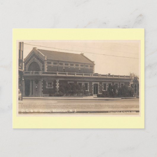 Bahnhof Montclair NJ Bahnhof 1936 Vintag Style Postkarte (Vorderseite)