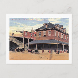 Bahnhof, New Brunswick, NJ Vintage Postkarte