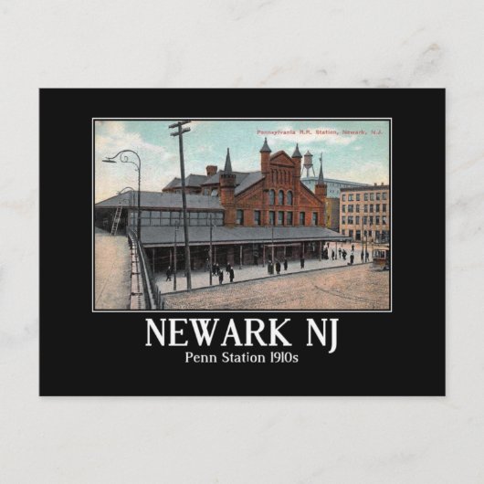 Bahnhof Newark NJ Penn 1910s Postkarte (Vorderseite)