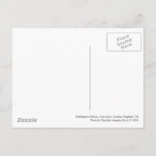 Bahnhof Paddington, Conkurs II, London Postkarte (Rückseite)