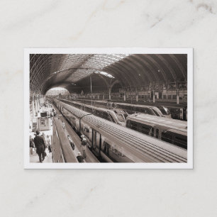 Bahnhof Paddington, London. Mini-Foto (angrenzend) Visitenkarte